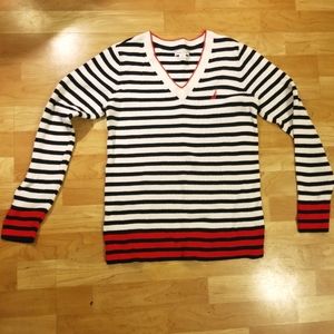 Nautica Striped V Neck Sweater